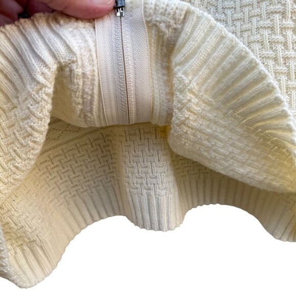 Comfort Knits Mens Vintage Ivory Full-Zip Basketweave Grandpa Cardigan Sweater L - Picture 9 of 9